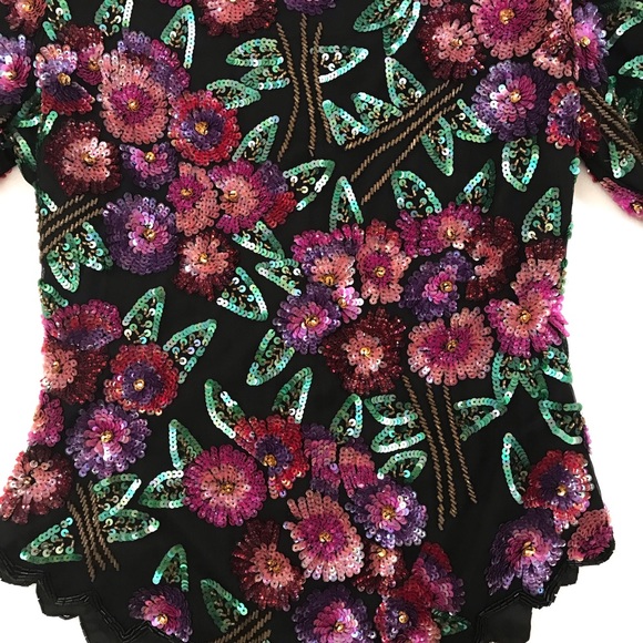 Lawrence Kazan, New York City Exquisite Sequined Beaded Top! NWOT - Picture 4 of 16